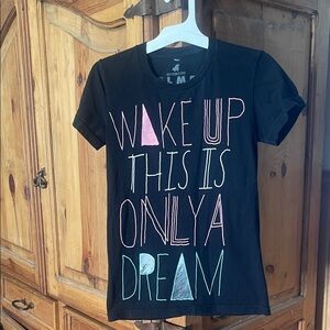wake up, this is only a dream Black Graphic T-Shirt size S GLMR KLLS